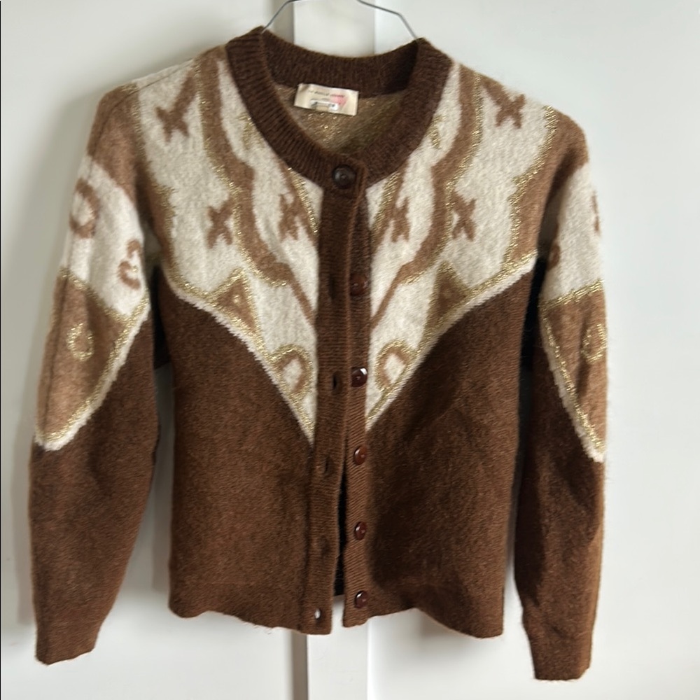 Sezane Brown Patterned Women's Sweater size Medium